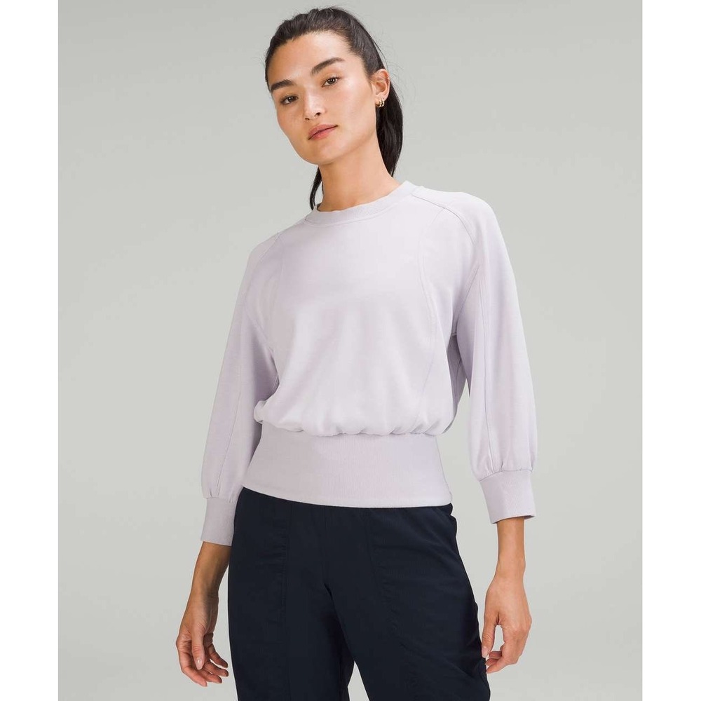 Lululemon Softstreme Ribbed-Hem Pullover Faint Lavender Purple Sweatshirt 8